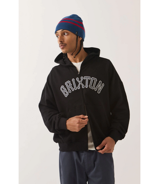 BRIXTON BRIXTON - DUGOUT ZIP HOODIE (BLACK/ GREY)
