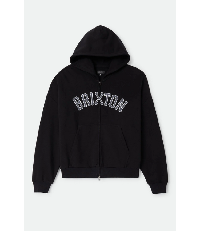 BRIXTON BRIXTON - DUGOUT ZIP HOODIE (BLACK/ GREY)