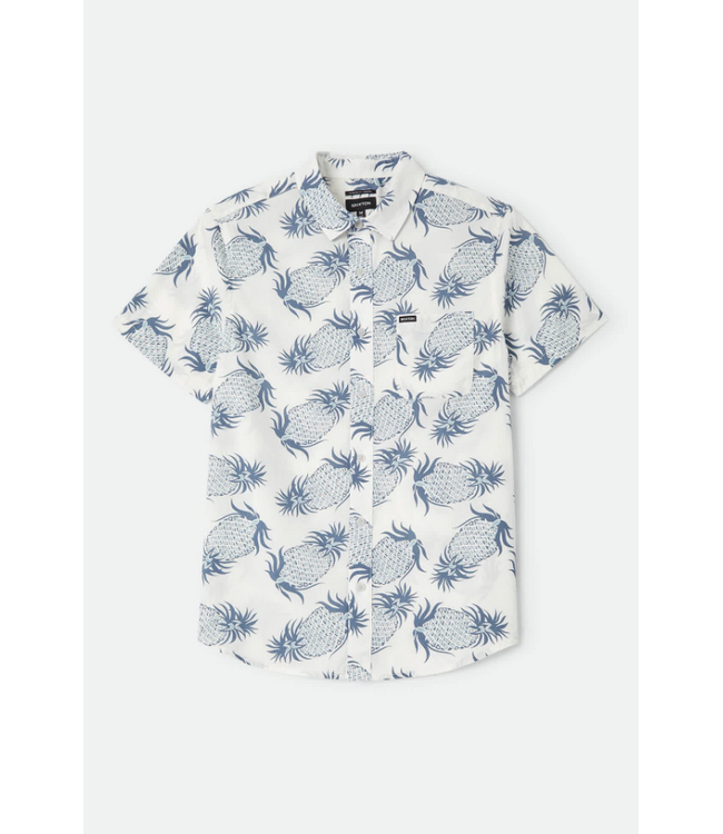 BRIXTON BRIXTON - CHARTER PRINT S/S WOVEN (OFF WHITE PINEAPPLE)