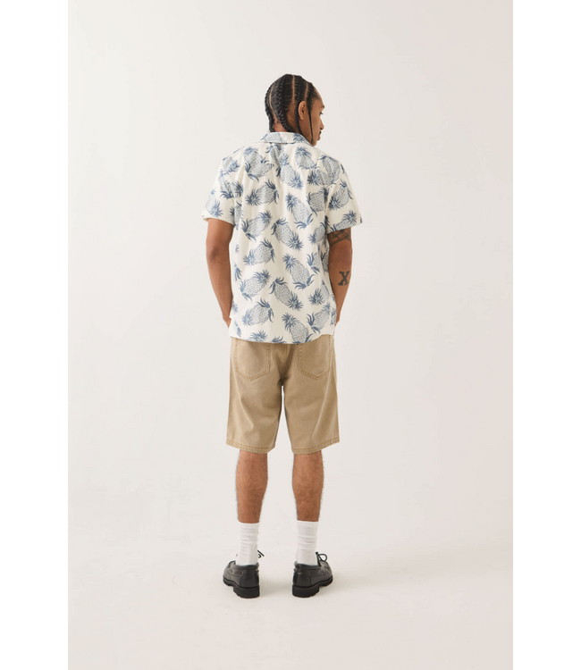 BRIXTON BRIXTON - CHARTER PRINT S/S WOVEN (OFF WHITE PINEAPPLE)