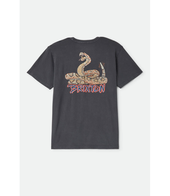 BRIXTON BRIXTON - ROCKTON TEE (BLACK WORN WASH)