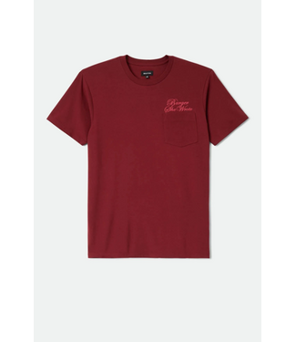 BRIXTON BRIXTON - BURGER SHE WROTE POCKET TEE (BURGUNDY)