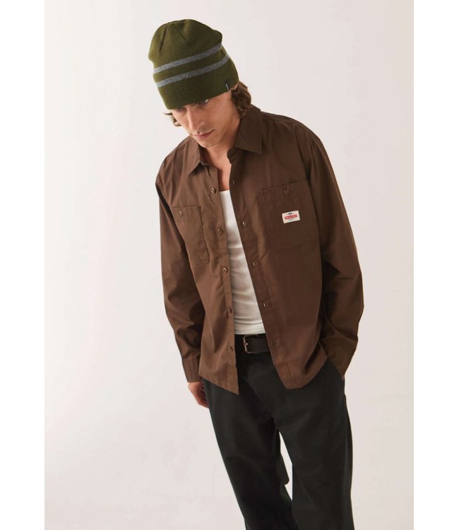 BRIXTON BRIXTON - TRADEMARK L/S WOVEN (WALNUT BROWN)