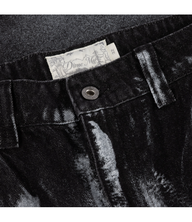DIME DIME - BAGGY DENIM PANTS (BLACK WHITE PAINT)