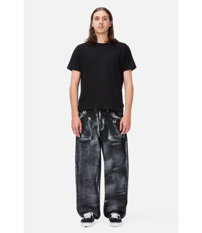 DIME DIME - BAGGY DENIM PANTS (BLACK WHITE PAINT)