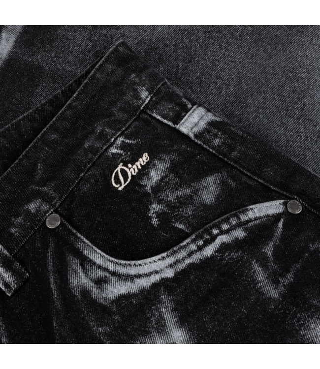 DIME DIME - BAGGY DENIM PANTS (BLACK WHITE PAINT)