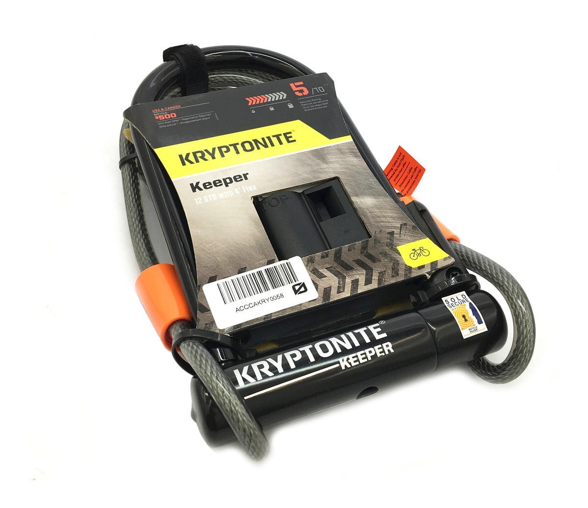 KRYPTONITE KEEPER 12 STD WITH 4' FLEX LOCK
