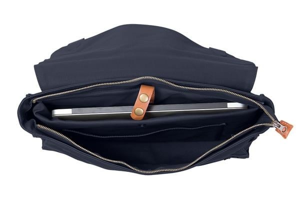 LINUS  SATCHEL NAVY LAPTOP BAG