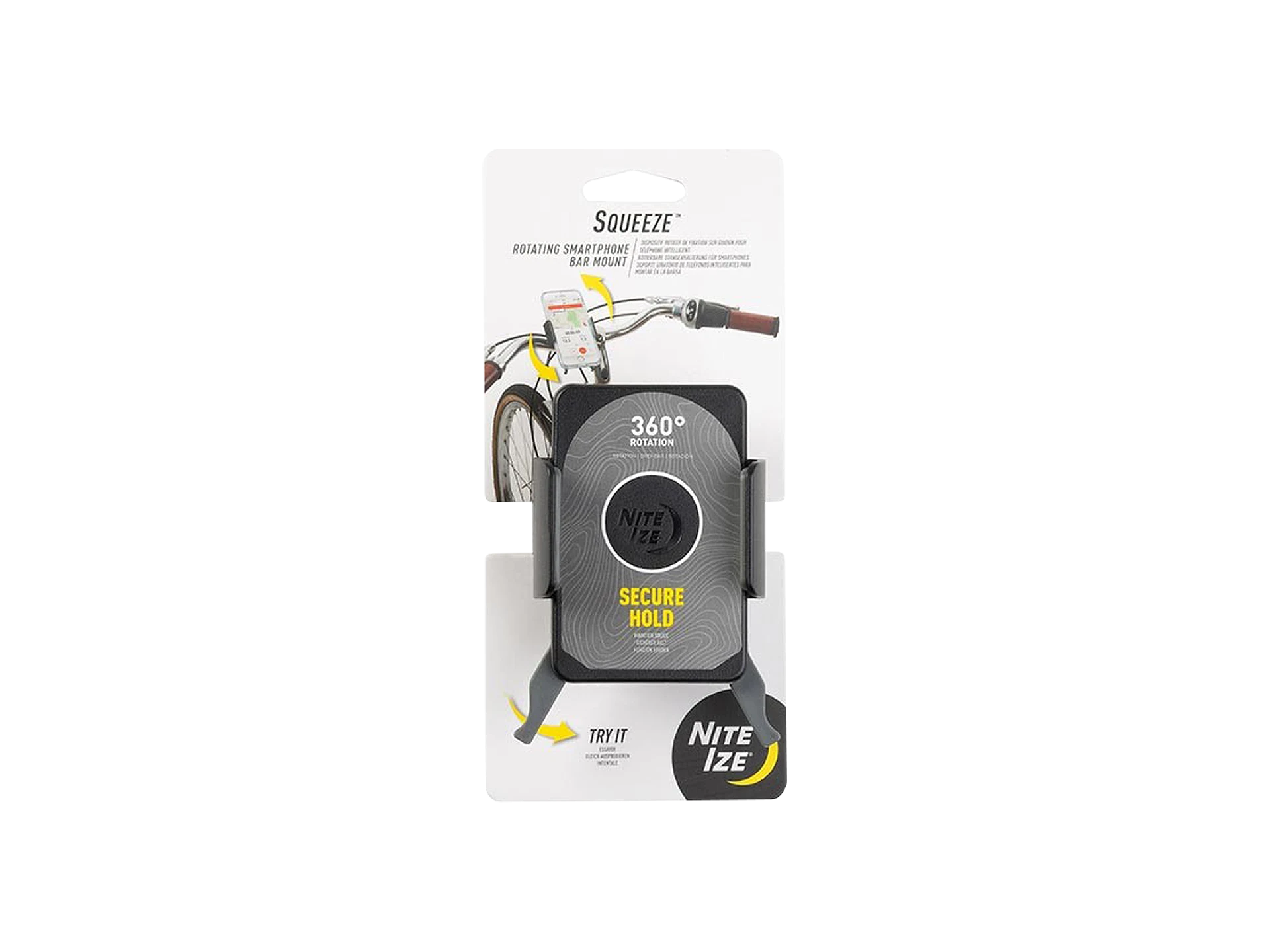 Nite Ize Squeeze Rotating Smartphone Bar Mount - Black