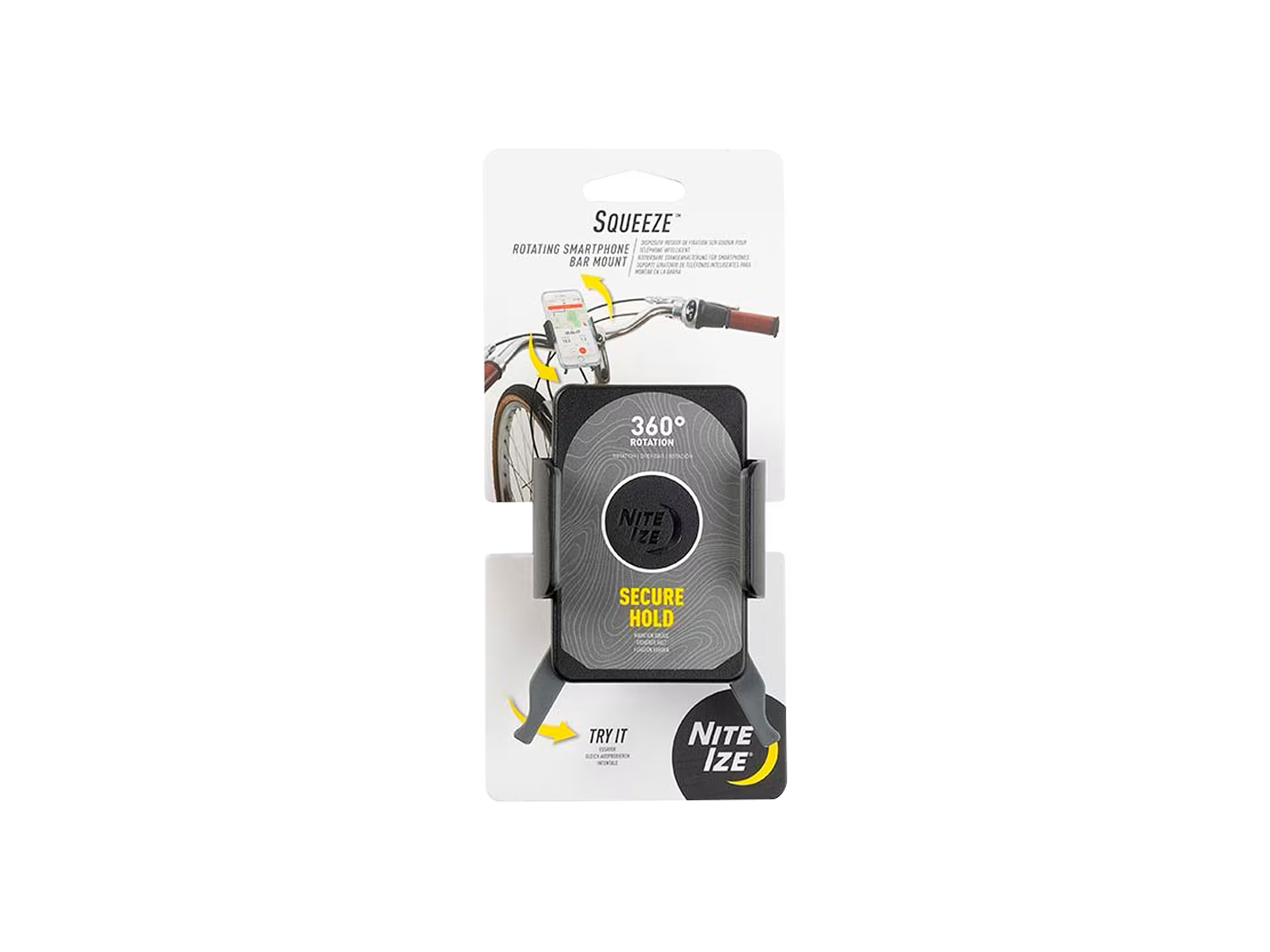 Nite Ize Squeeze Rotating Smartphone Bar Mount - Black