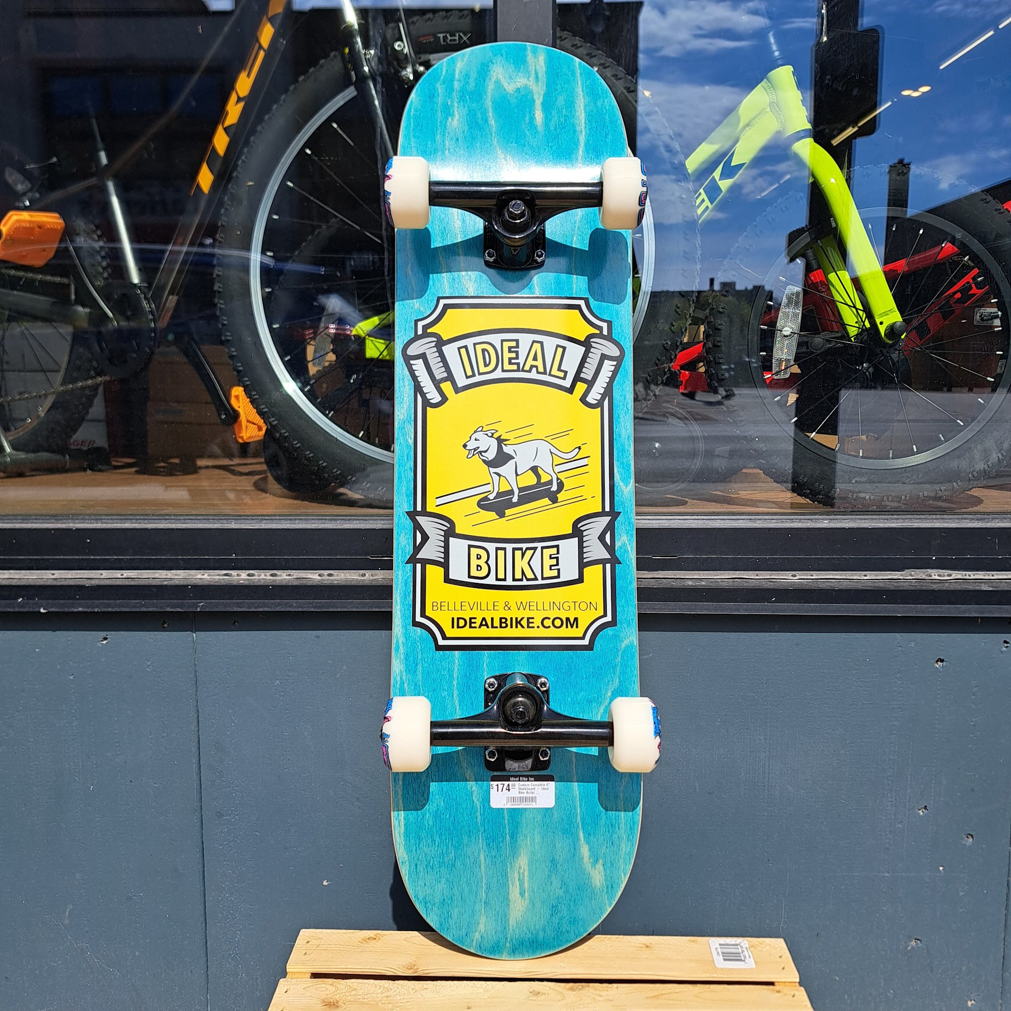 IDEAL BIKE IN HOUSE Custom Complete 8" Skateboard - Ideal Bike Bullet Trucks Acid Shroom Wheels 54mm