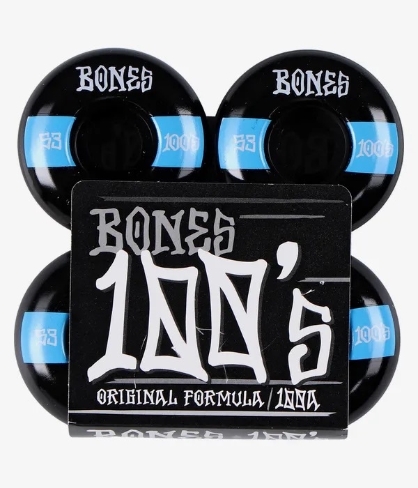BONES BONES PRICE POINT WHEELS - V4 WIDES 100'S (53) Black