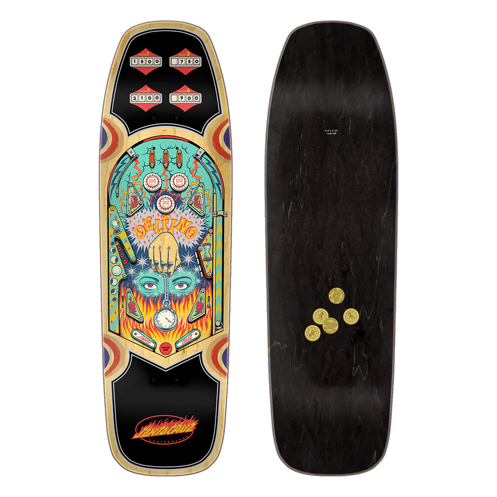 Santa Cruz Fabiana Delfino Pinball Shaped Skateboard Deck 9.14 in