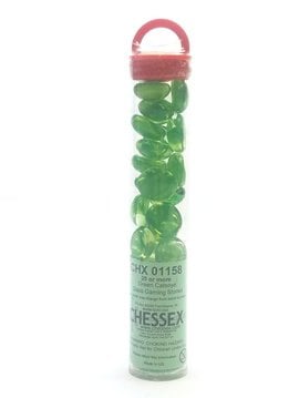 Glass Stones Green Catseye (20ct) 5.5" Tube