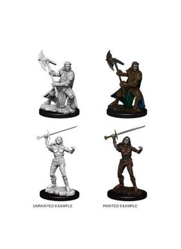 Female Half-Orc Fighter D&D Unpainted Mini