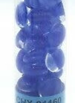Glass Stones Dark Blue Catseye Qty 40 5.5" Tube