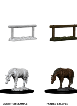 Wizkids Unpainted Minis Wv10 Horse And Hitch