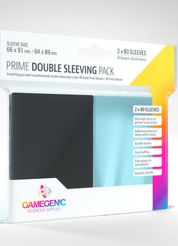 Prime Double Sleeving Pack 2X80 Black/Clear