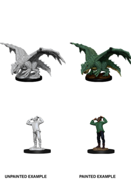 D&D Unpainted Minis: Green Dragon Wyrmling & Afflicted Elf (WV11)