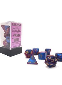 26428 Gemini Blue-Purple w/ Gold 7pc Dice Set