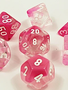 30042 Lab Dice Gemini Clear and Pink w/ White Luminary 7pc Set