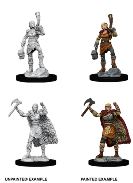 Female Human Barbarian - D&D Unpainted Minis (WV12)