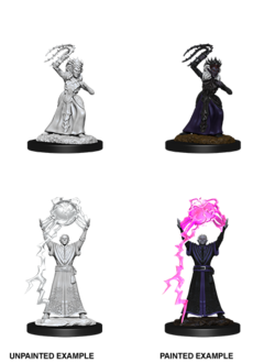 Drow Mage & Drow Priestess - D&D Unpainted Minis (WV12)