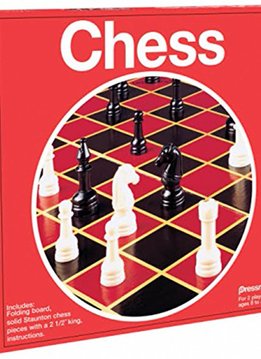 Echecs pliant, chess w/ Folding Board (Red Box)