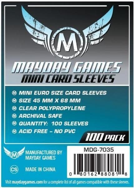 Mayday Mini-Euro Card Sleeves - 45mm X 68mm (100ct)