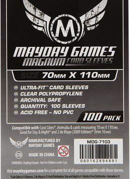Mayday Magnum Silver Card Sleeves -  70mm X 110mm (100ct)