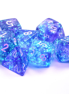 27577 - 7pc Borealis Purple w/ White Dice Set Luminary (Glow-in-the-Dark)