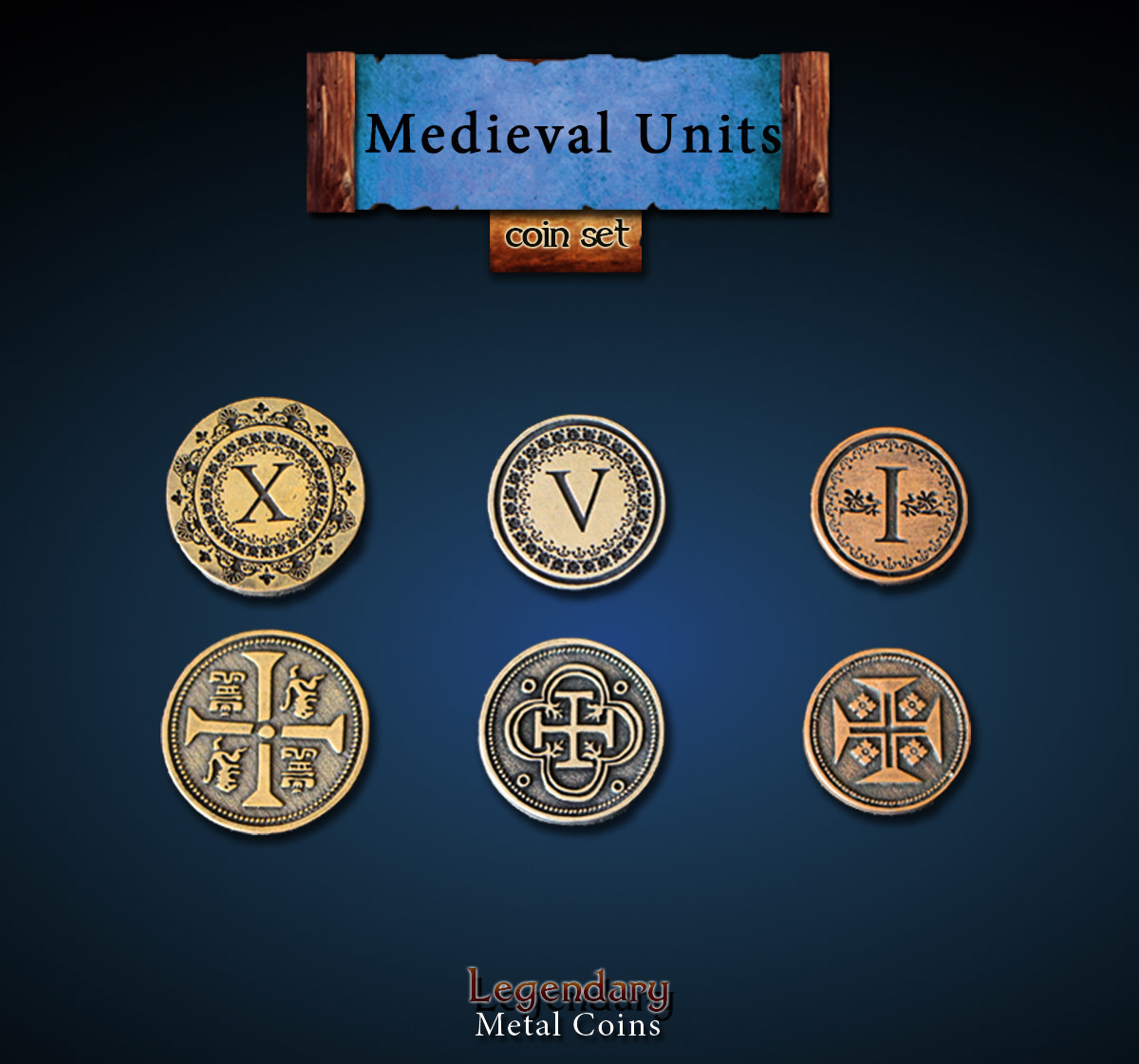 Legendary Metal Coins: Medieval Units (30pcs)
