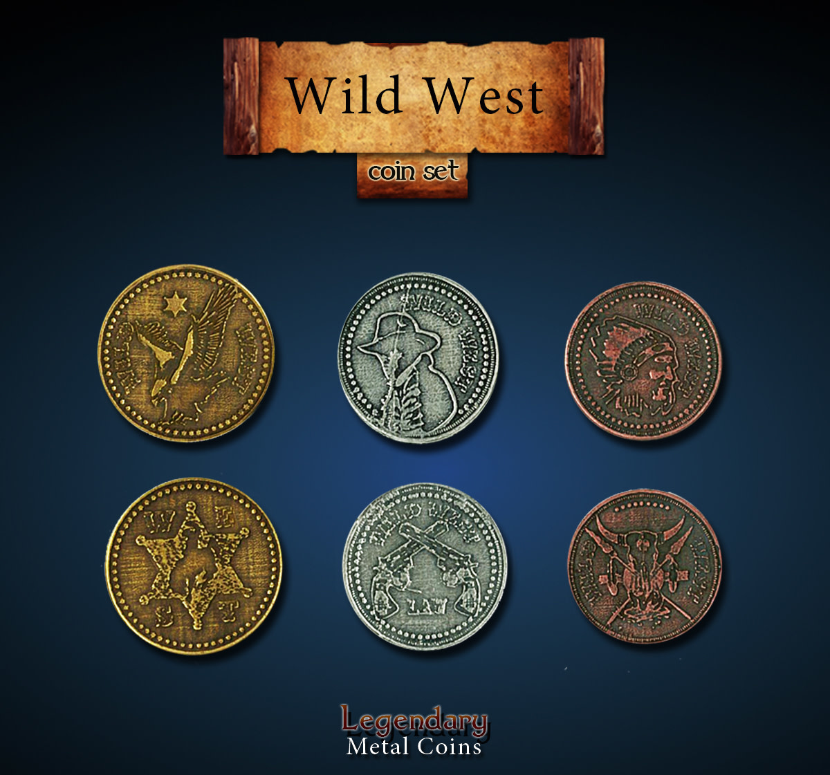 Legendary Metal Coins: Wild West (24pcs)