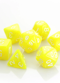 RPG Dice Set: Yellow Swirl w/ White