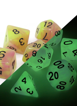 RPG Dice Set: Astral Fire Glow-in-the-Dark