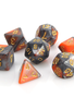 RPG Dice Set: Orange / Silver Alloy