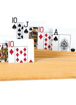 Set of 2 Wooden Card Holders - 4 Slots 11"