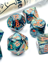 30049: 7pc Lustrous Alpestris w/ Orange Dice Set