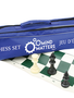 Jeu d'Ã©chec format tournoi dans un sac de toile bleu