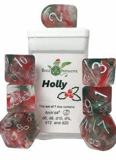 Set of 7 Dice: Holi-Dice Holly