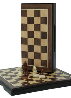 Combo Set: 2-in-1 - 8 Inches Magnetic Folding Chess/Checkers
