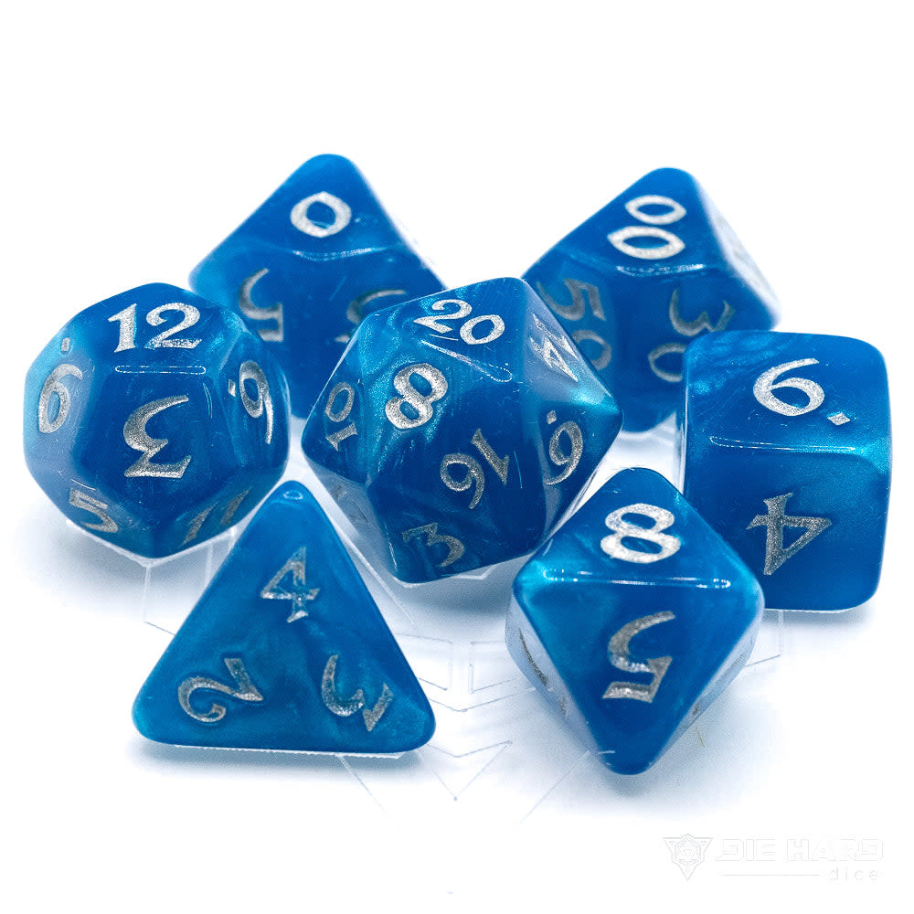 Poly RPG Dice Set: Ellesia Wish Song with Silver