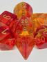 26468: Gemini 7-die Set Translucent Red-yellow/Gold