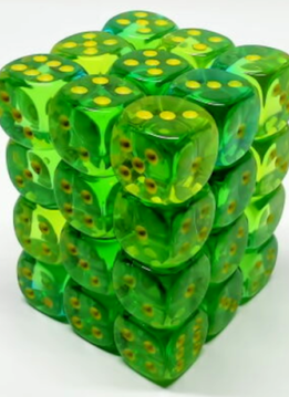 26866: 36D6  transparent vert-sarcelle avec picots jaunes