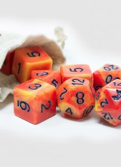 Humblewood Accessories: Alderheart Ember Dice w/ Pouch
