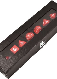 UP Dice: Set of 7 Heavy Metal Red and White