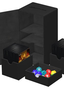 Deck Case: Monocolor Black 200+ Flip n Tray