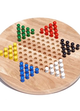 Chinese Checkers, 11.5" Wood w/ Pegs