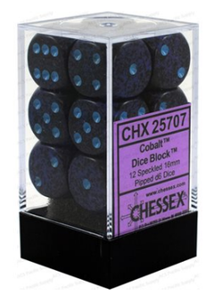 25707 Dice: Speckled 12D6 Cobalt