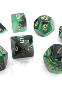 26439 Gemini 7-Die Set Black-Green/Gold